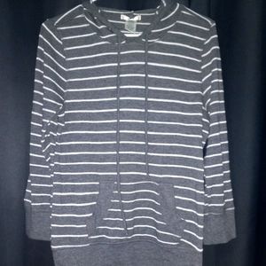 Timing Striped Hooded Shirt